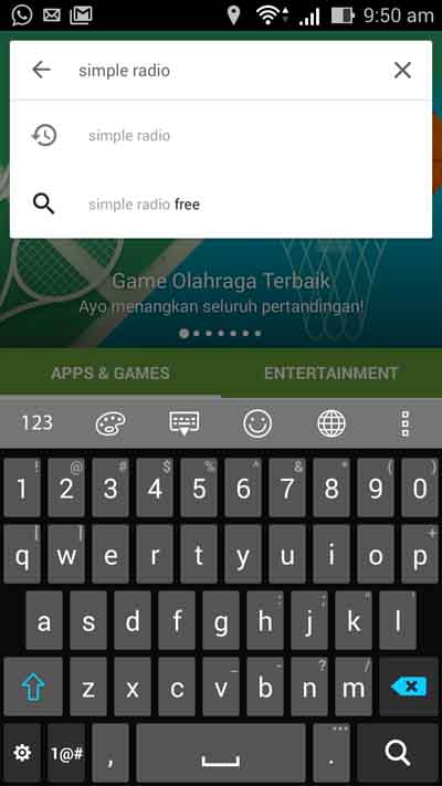 Buka Aplikasi Google Playstore dan search Simple Radio